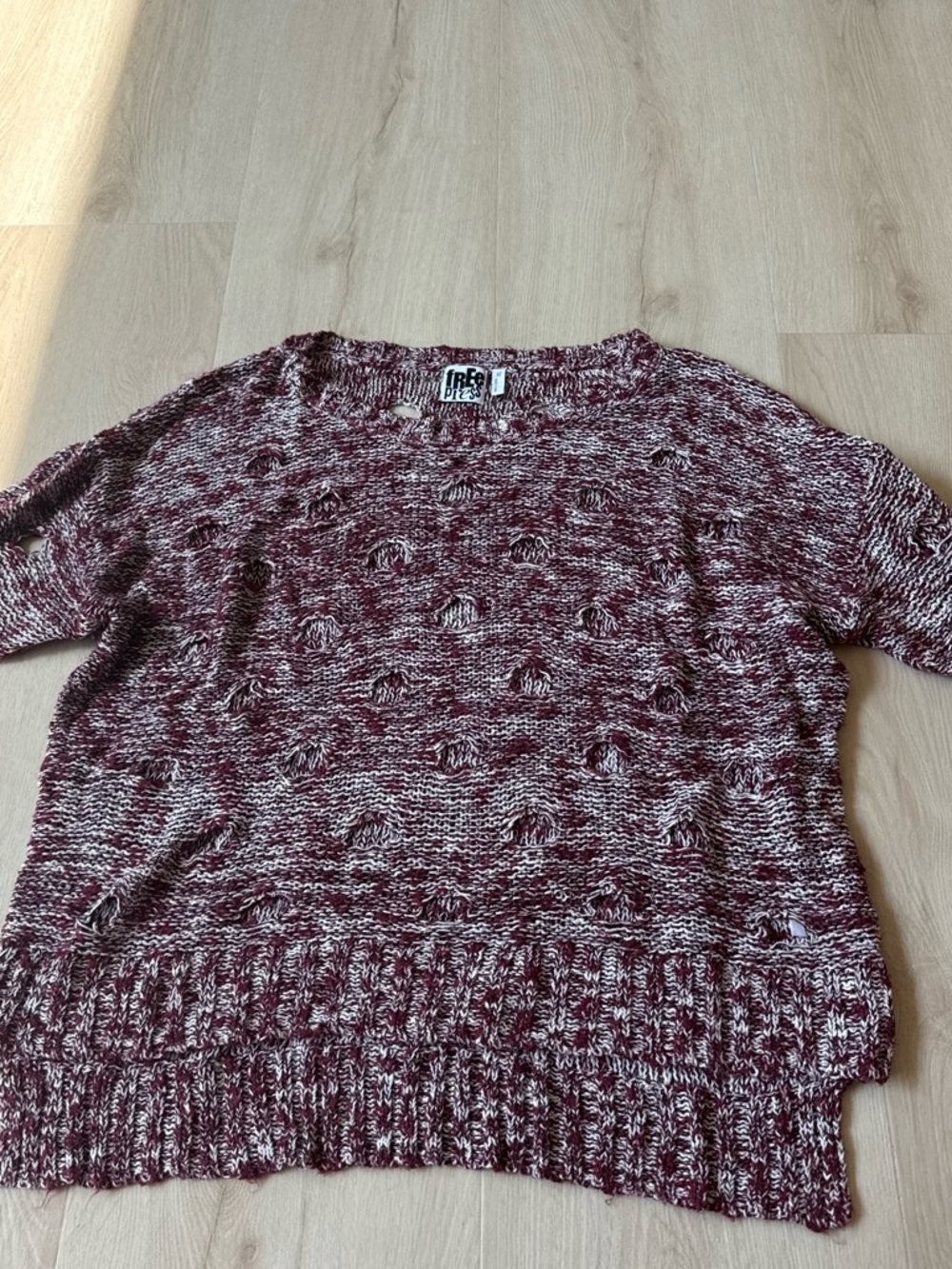 free press marled berry crewneck sweater